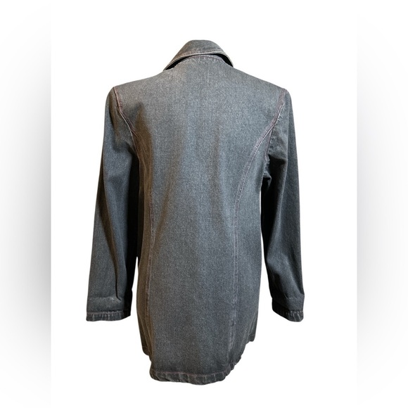 Vintage Embroidered and Jeweled Gray Denim Blazer - Picture 8 of 8